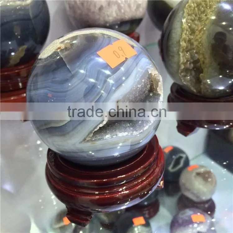 Natural Agate Geode Amethyst Geode Sphere Smile Crystal Ball