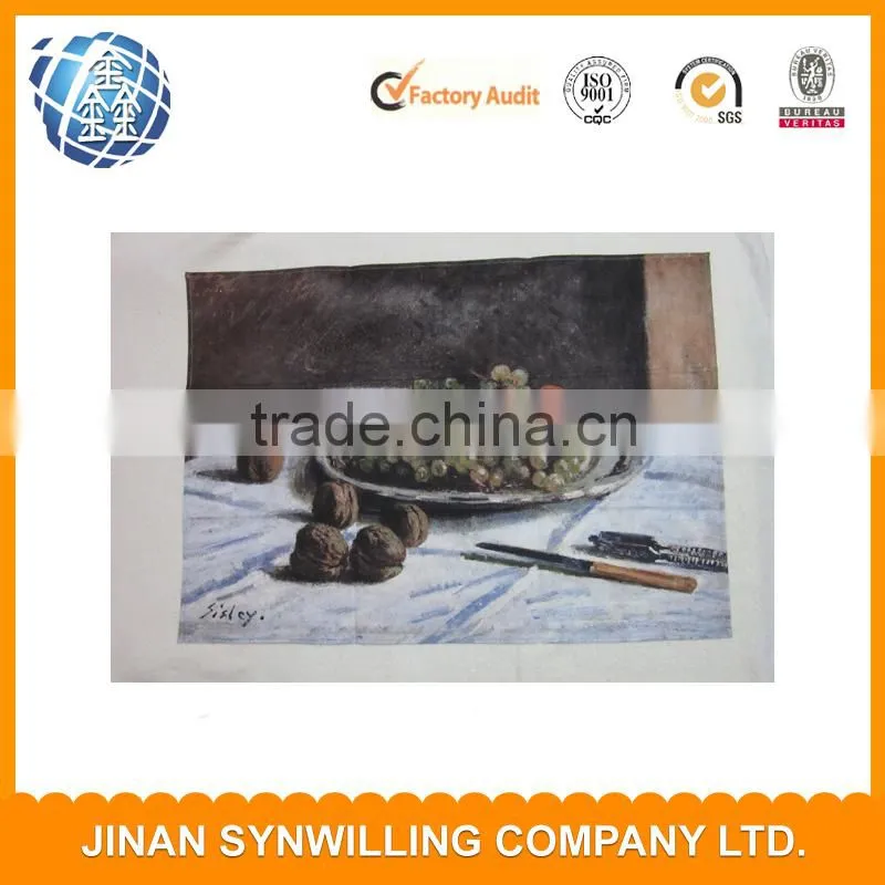 100% cotton fabric printed tea towel with AZO free test report