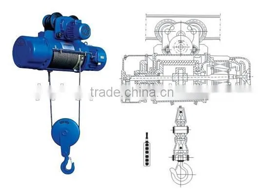 AC 380v 3 phase CD1 type 5 ton overhead crane for sale