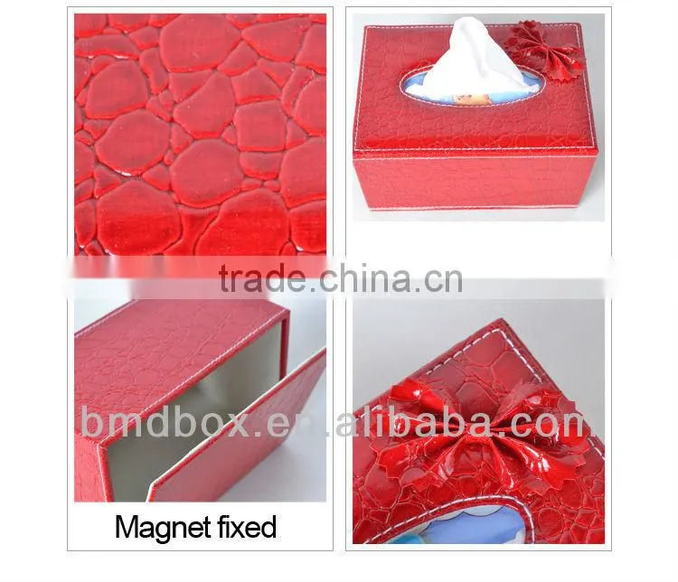 luxury leather rectangular tissue box cover