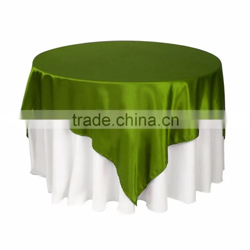 Square 145*145CM Round Satin Table Overlay For Wedding Banquet