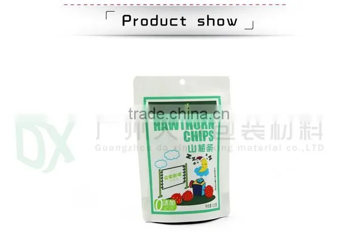 Custom design reusable nuts food pouch packing zipper by standup