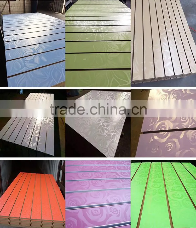 PVC Laminated MDF Grooved Board Aluminum Slatwall Panel