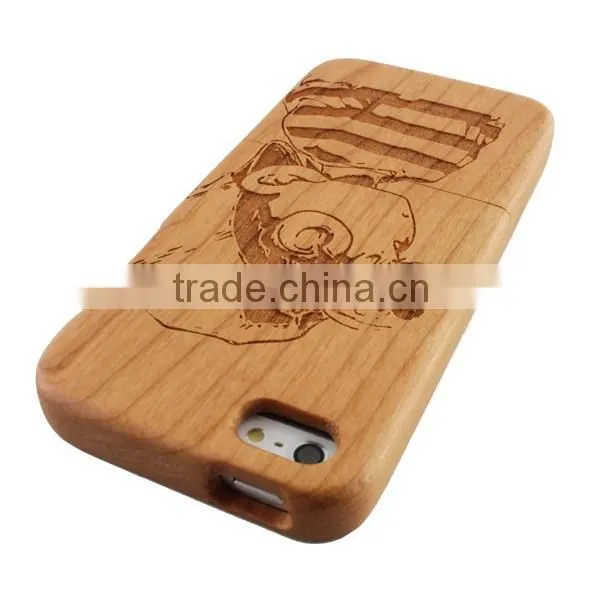 OEM Custom laser Design Wood cell Phones Cases for i6 /i6s/i6 plus