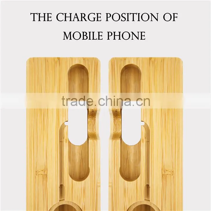 Natural Wood Stand Base popular portable charger wooden stand for IPhone for Apple Watch Stand