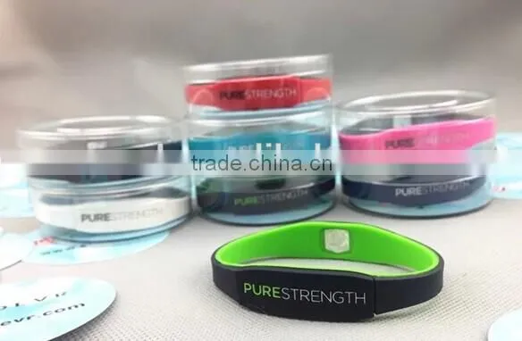 rubber wristband pure strength silicone bio magnetic bracelet