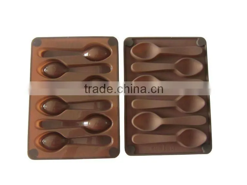 2015 wholesale spoon shaped silicone chocolate mould