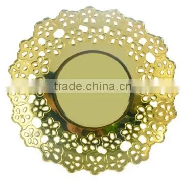 Golden fruit holding plate round shape
