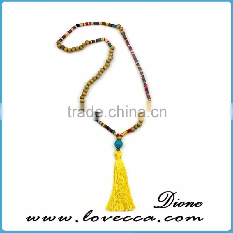 Personalized customized wholesale fashion yellow Tassel Pendant necklace