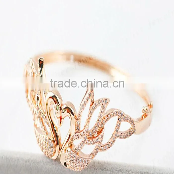CZ Diamond Solid 925 Sterling Silver Rose Gold Plated Bangles Artificial bangles