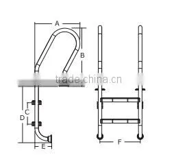 Newest stainless steel swimming pool step ladder