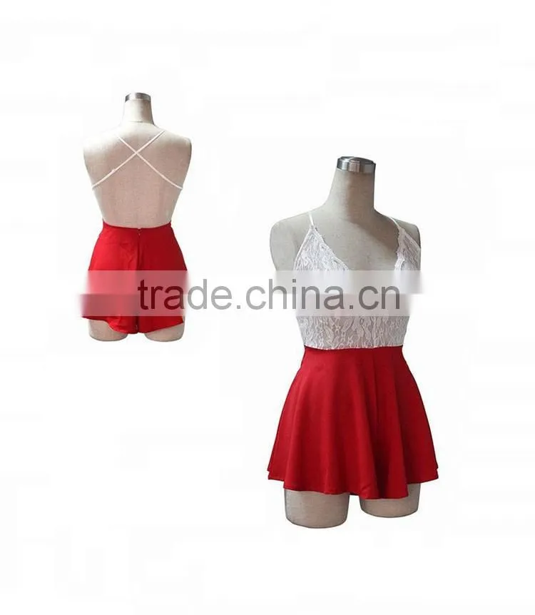 White And Red Cross Sexy Women Dress