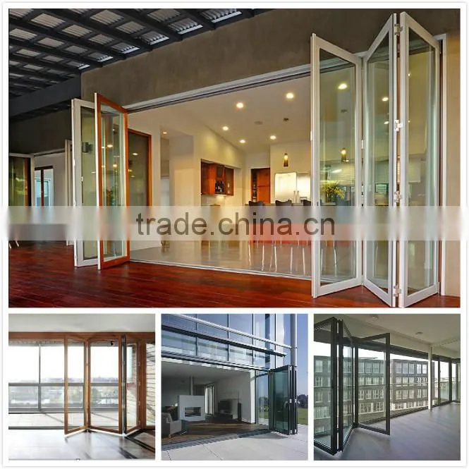 Price of new design special style aluminum inward folding door