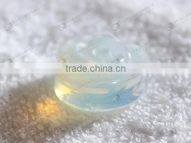 Carved flower gemstone ear plugs
