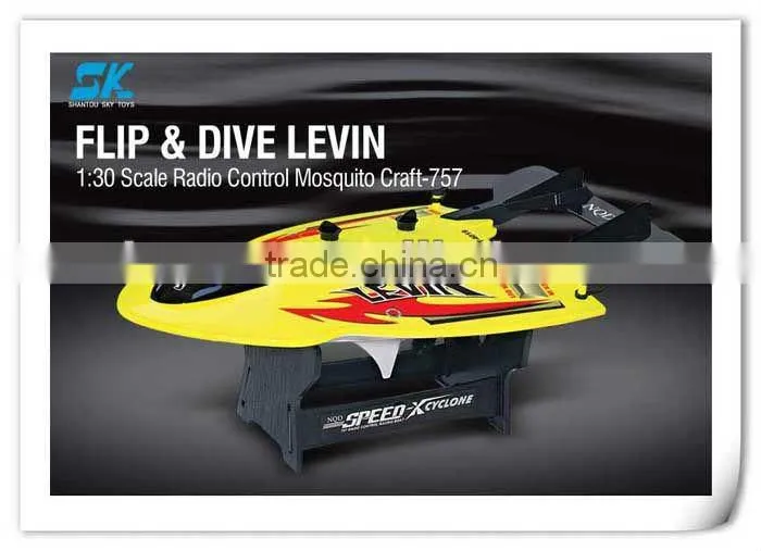 !2012 New amd Hot 1: 30 Flip& Dive Levin RC Boat 757T-4019 brushless boat battery powered rc boat the best selling in 2016