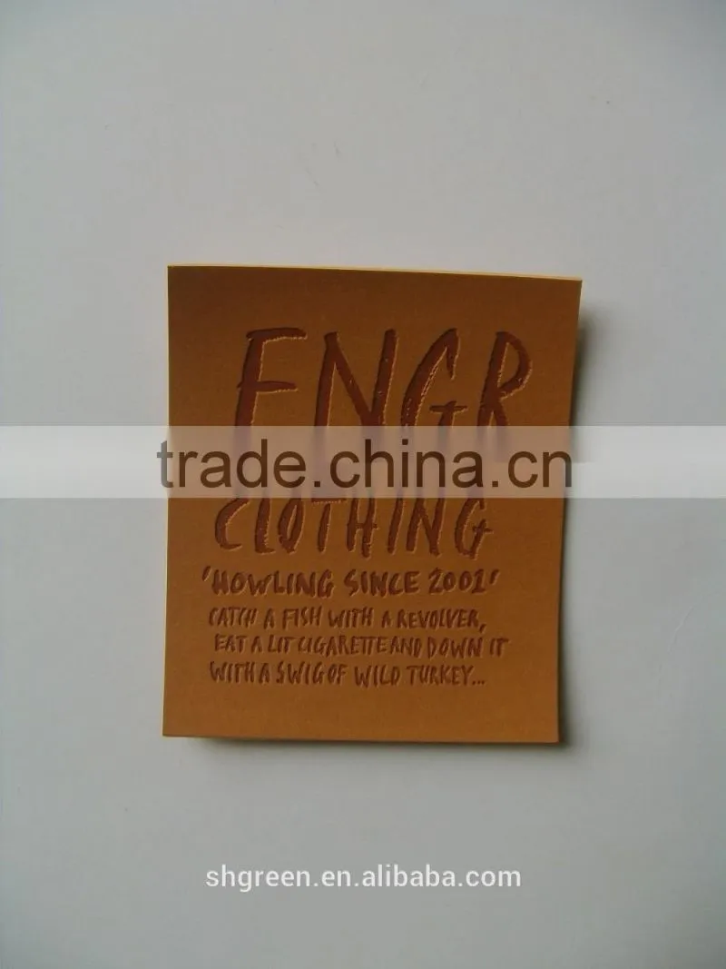 Fashion design PU fake leather patch for denim