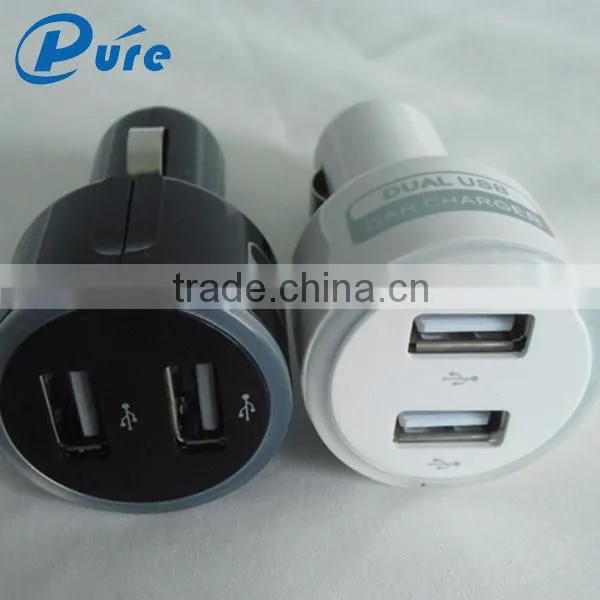 Splendid mini car battery charger 2 usb electric car charger made for iPhone/iPad/Samsung
