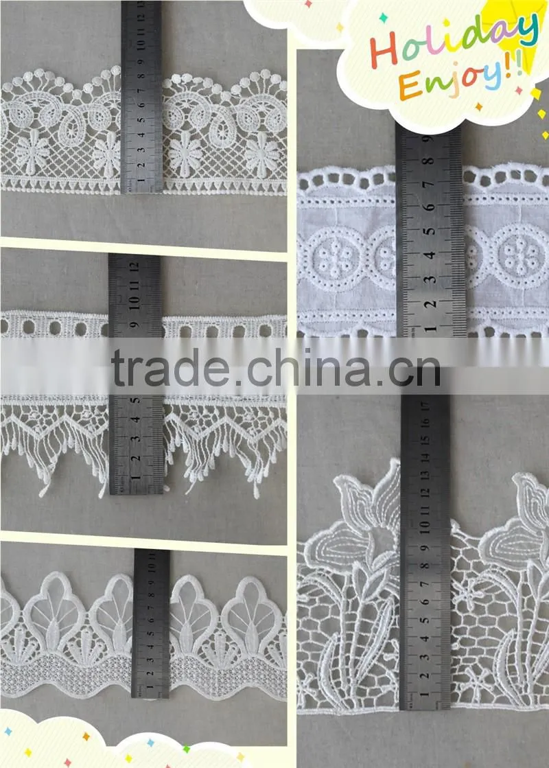 Wholesale Soft White Cotton Lace Collar, Embroidery Cotton Collar Lace for Ladies Wear