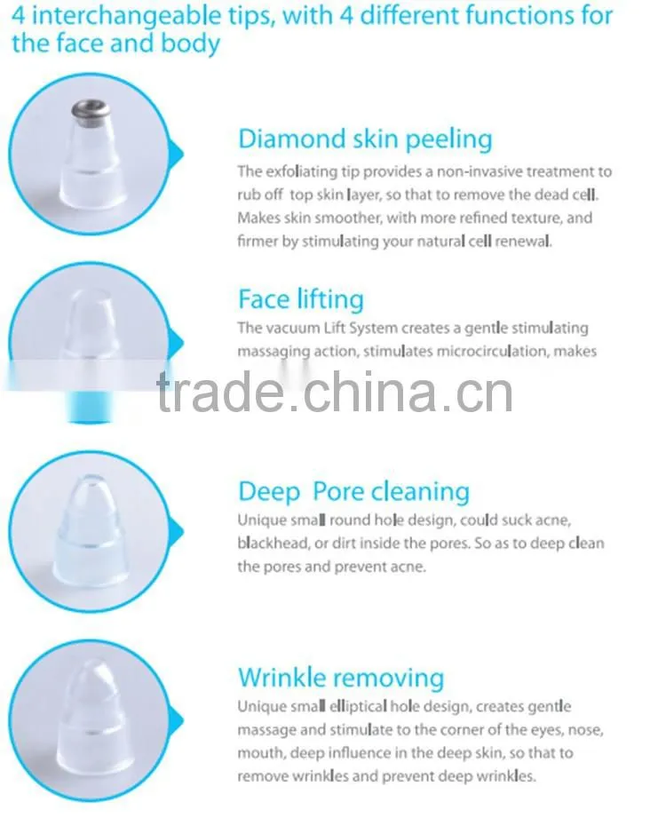 suction vibration Face Lifting dermabrasion machine blackhead remover tool