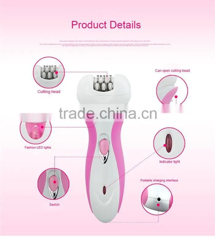 Pink 4 in 1 Rechargeable Electric Callus Remover for Lady Shaver