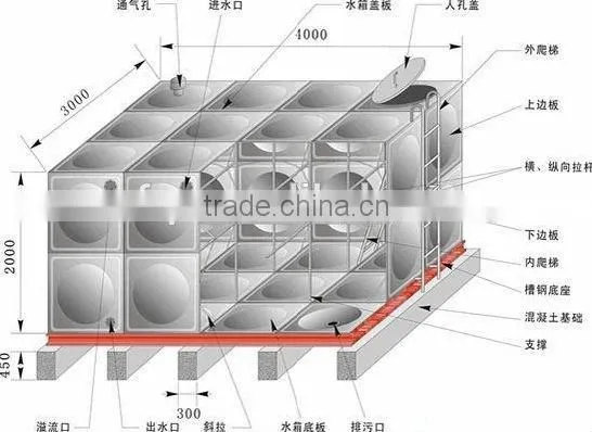 Super quality grp water storage tank korea hot-sale