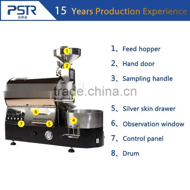 China New Best Selling Small 1kg 2kg 5kg 500g Coffee Roaster