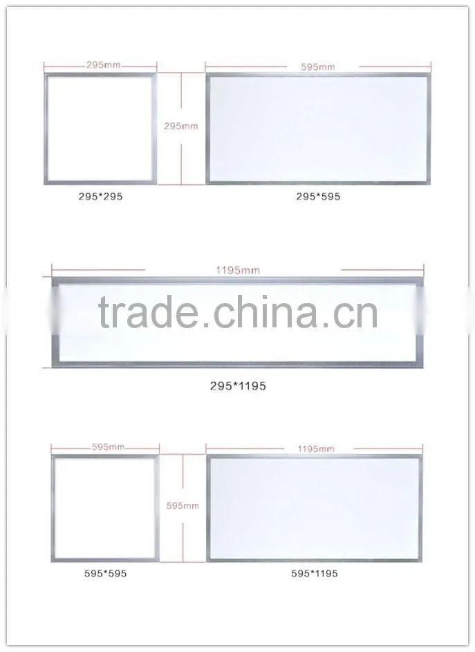 high lumen high power square 40w led panel light 1x2 2x2 2x4 size
