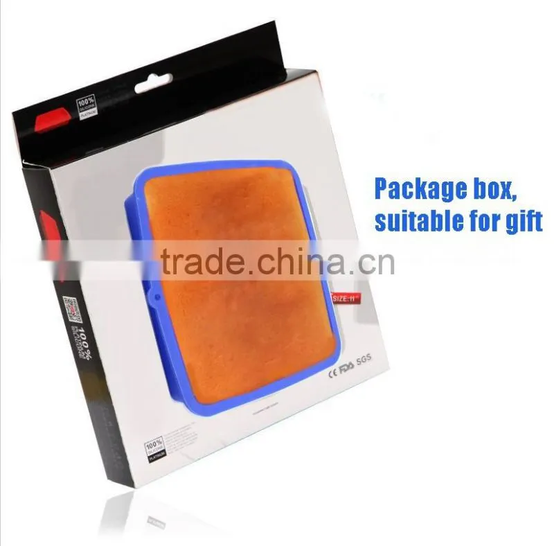 5535 Good quality blue color square shape silicone cake pan