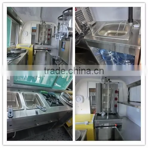 Multifunction mobile food cart with wheels, food grilling cart,shawarma food cart ZQW-C2