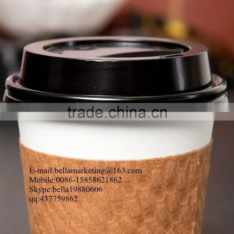 10, 12, 16, and 20 oz. Black Hot Paper Cup Travel Lid, Disposable Hot Coffee Cup Lids