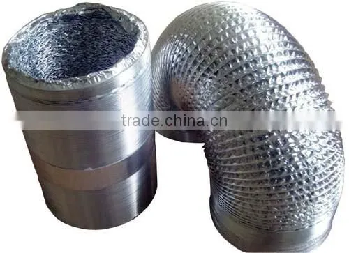 High quality Hydroponics 4" 6" 8" 10" 12" 25ft double layers aluminium flexible vent air ducting/aluminum duct