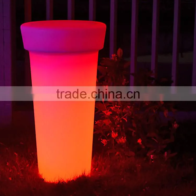 plastic cemetery vase LED out door decorative flower pot