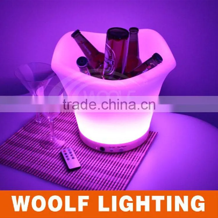 2014 hot waterproof plastic RGB led pot led big ice bucket