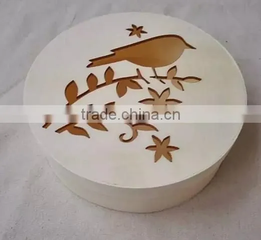 China supplier birch material mini round wooden box