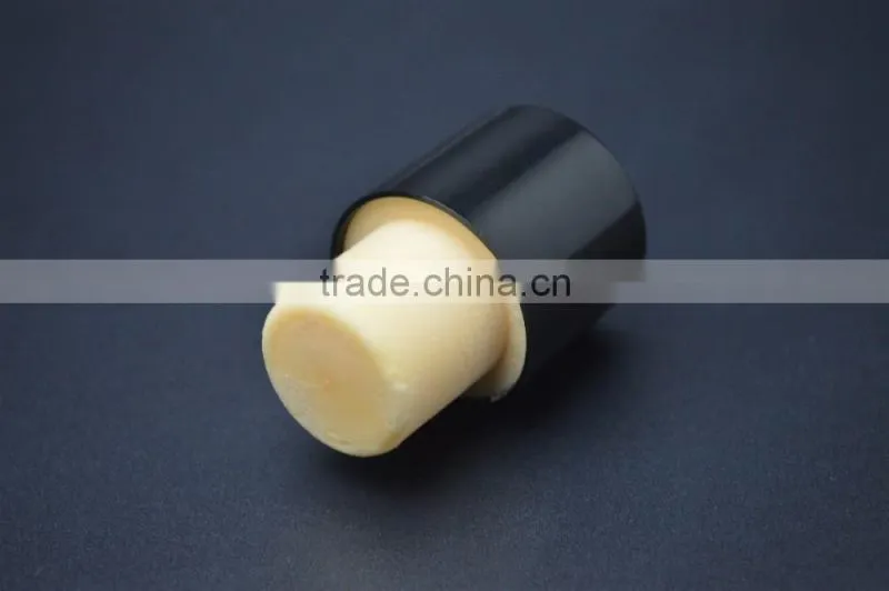 Black plastic cap with synthestic cork tall cork for glass bottle T-shape cork