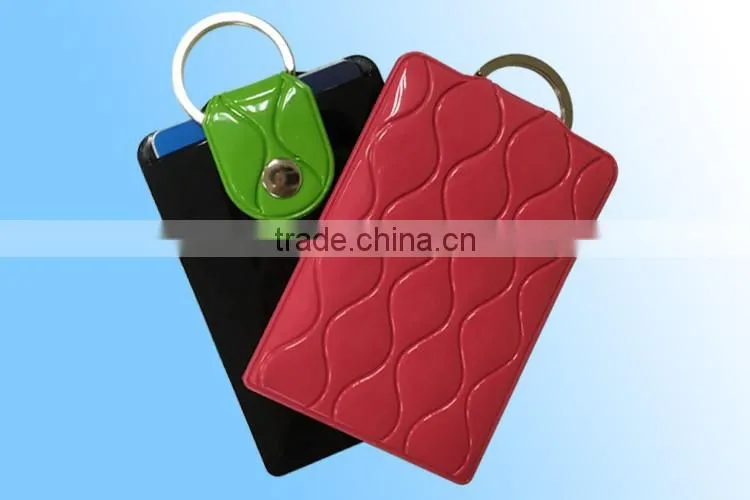 Fashionable pvc business card holder with keyring,plastic card case with keyring