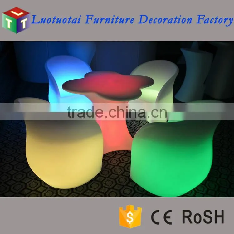 led table set /wireless remote control multicolor change dining led table set