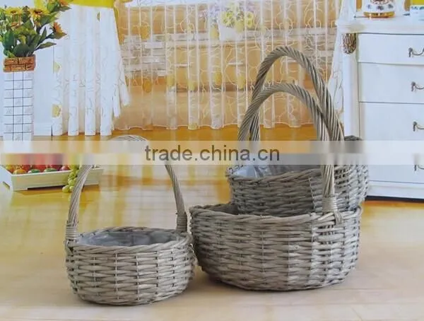 handmade wicker lacy flower pot