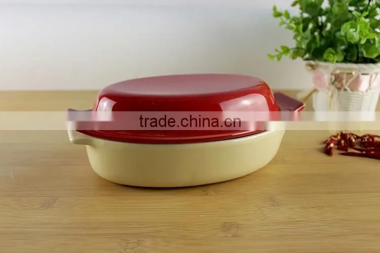 China factory supplier custom ceramic cookware oval casserole
