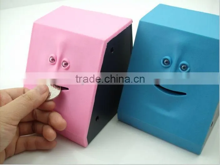 Creative Human Face Shape Saving Pot, Stealing Saving Money Box/Plastic Coin Bank