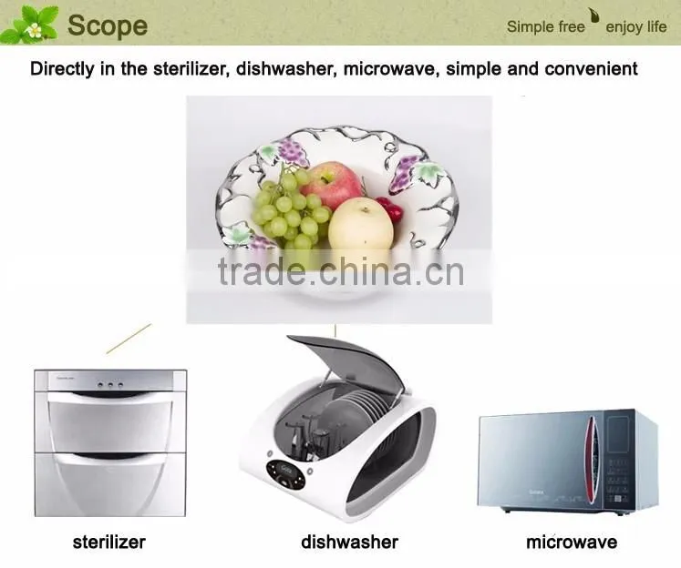 High Quality silvery electroplate dish ceramic material