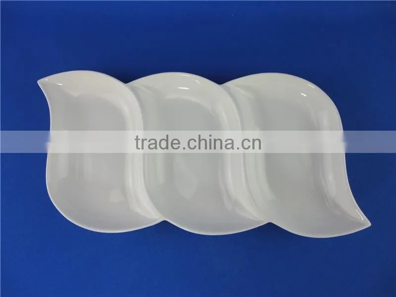 plates porcelain different shapes white