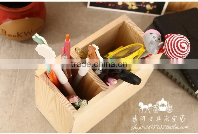 custom simple wooden pen container,pencil holder