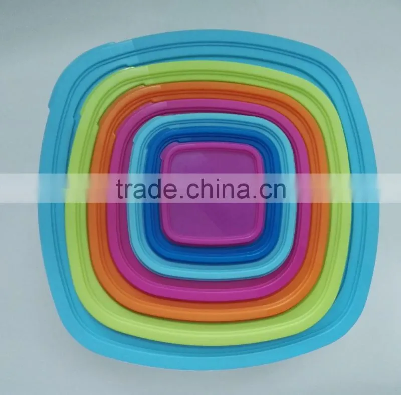 Rainbow color 14pcs Square plastic Storage Container