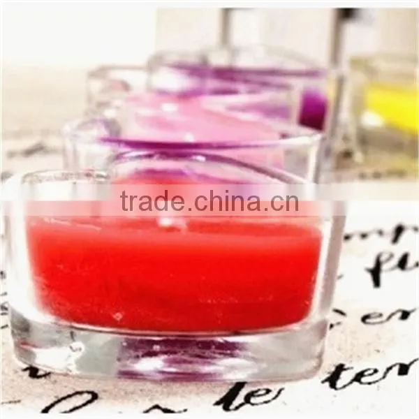 Wedding Decor Chinese Pretty Red Glass Votives Heart Shaped Candle Holder