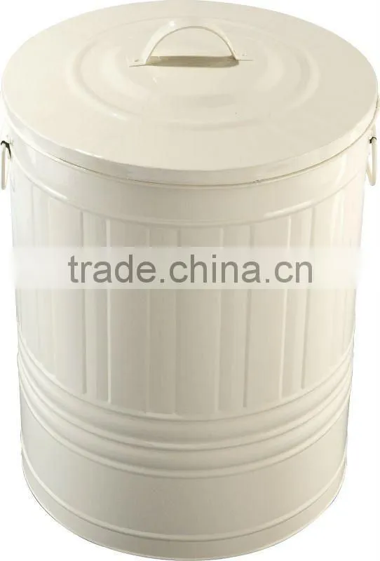 Galvanized Metal Waste Bin Garbage Container