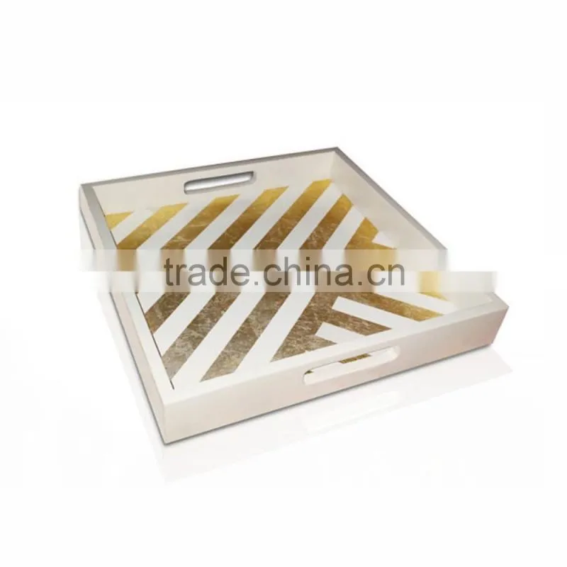 Hexagon colored lacquer serving tray