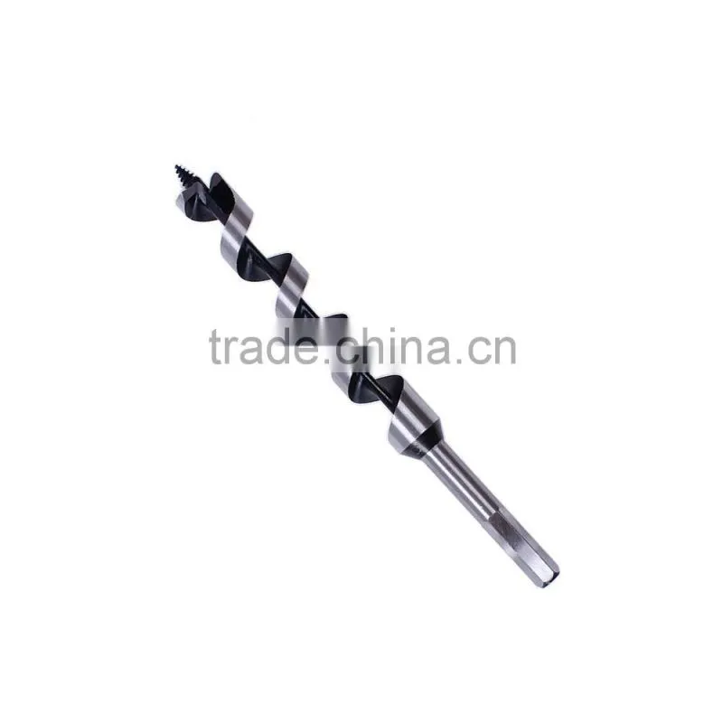 high carbon steel SDS auger drill bit brad point drilling hex shank spiral wood drills with thread tip