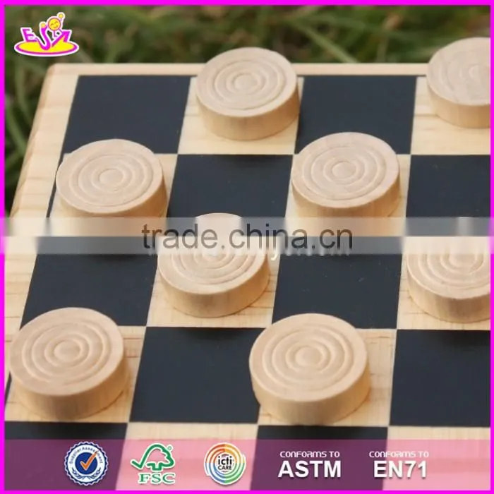 2017 New design children play wooden chess board W11A052