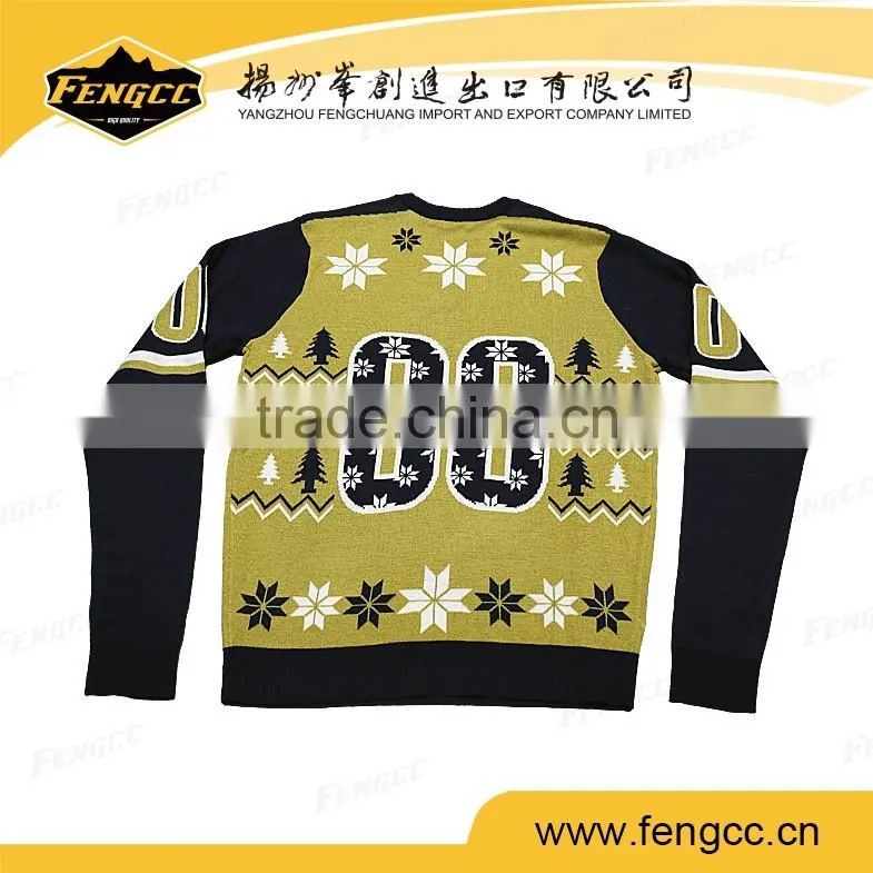2016 baseball kids unisex winter sports knited kids pullover sweater